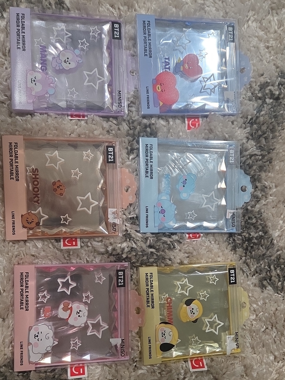 BT21 Foldable Pocket Mirror – Assorted Pastel Colors